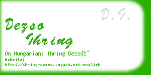 dezso ihring business card